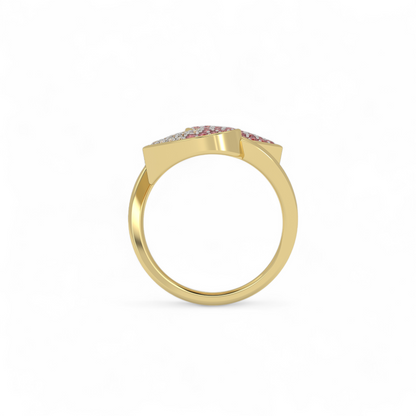 Twin Petal Pink Bypass Ring
