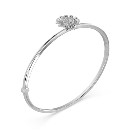 Single Blossom Diamond Bangle