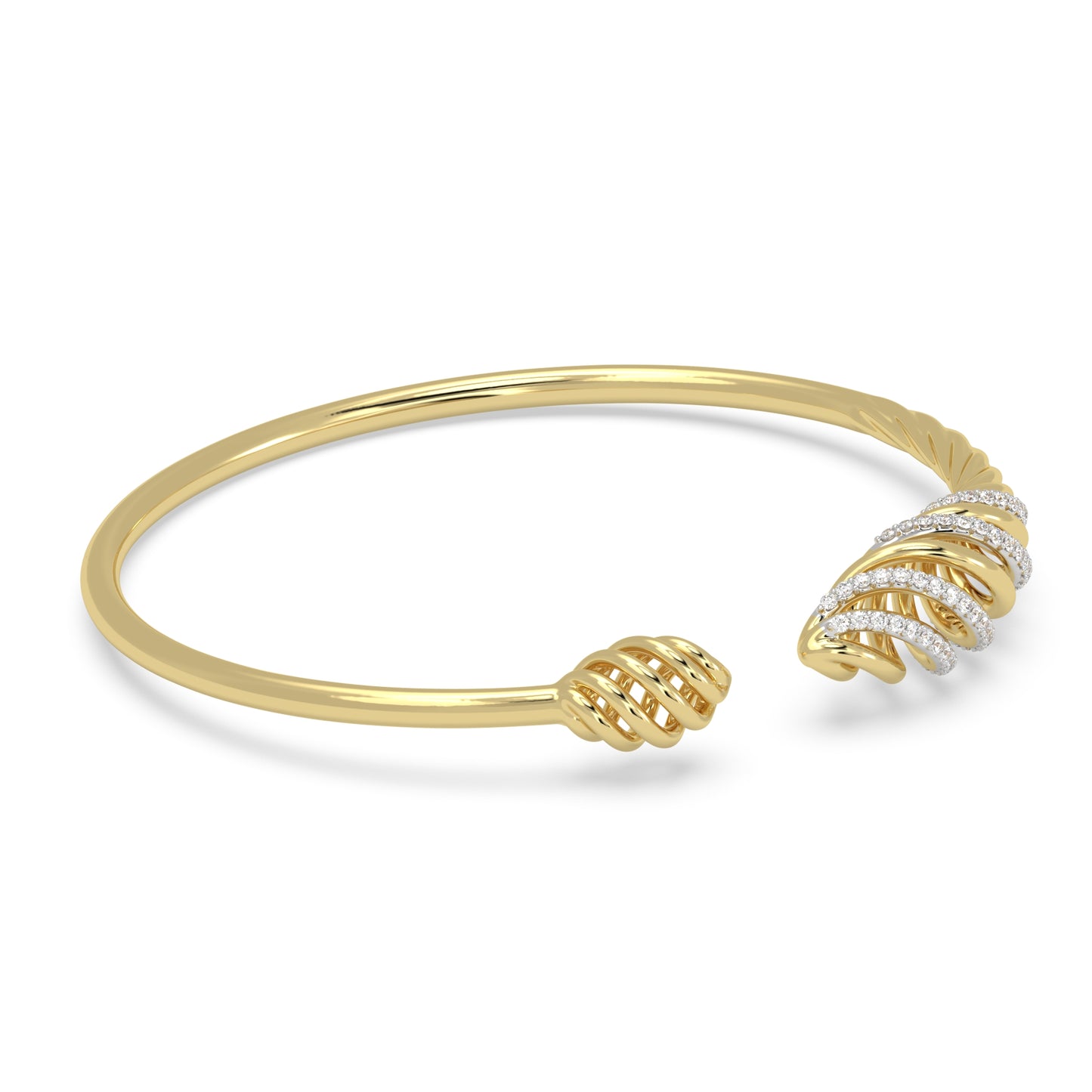 Leaf Tip Open Cuff Bangle