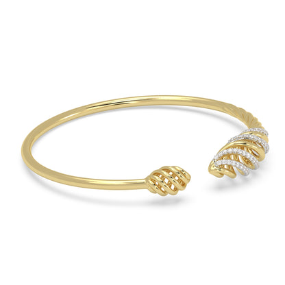 Leaf Tip Open Cuff Bangle