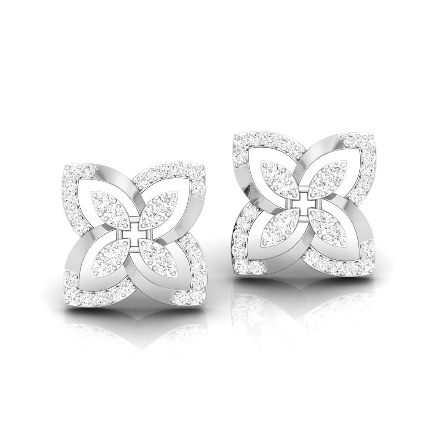 Open Quatrefoil Diamond Earrings
