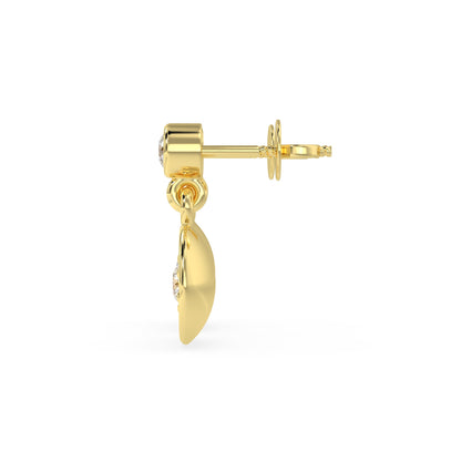 Bezel Disc Drop Earrings