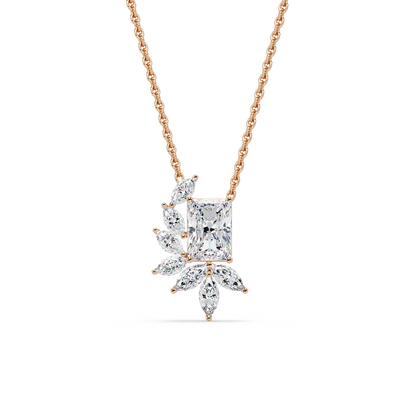 Radiant Laurel Halo Chain Pendant - Origine Diamonds lab-grown diamond jewellery