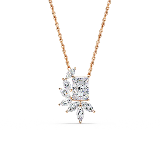 Radiant Laurel Halo Chain Pendant - Origine Diamonds lab-grown diamond jewellery