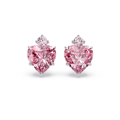 Pink Heart Accent Earrings