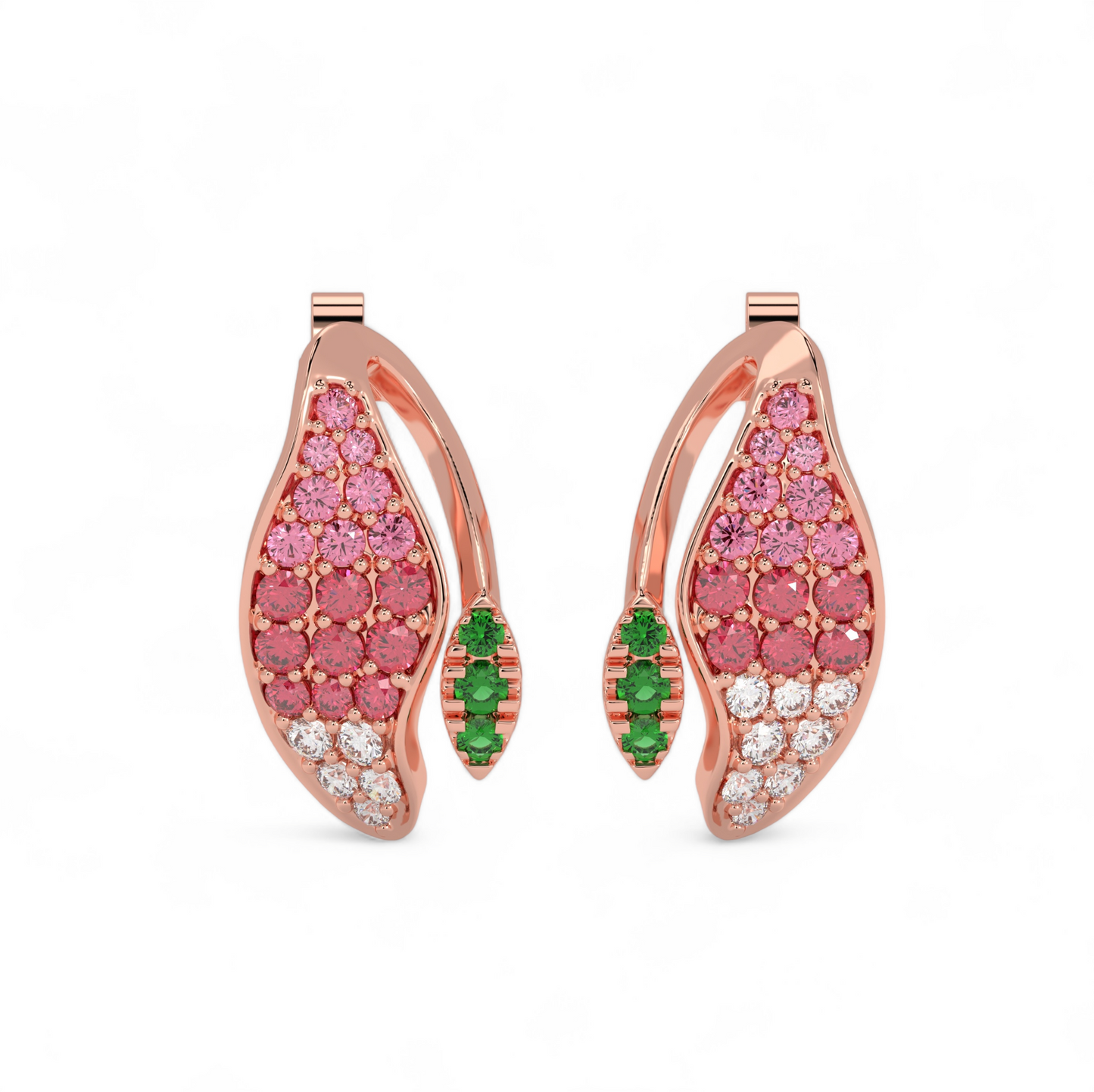 Pink Petal Gemstone Earrings