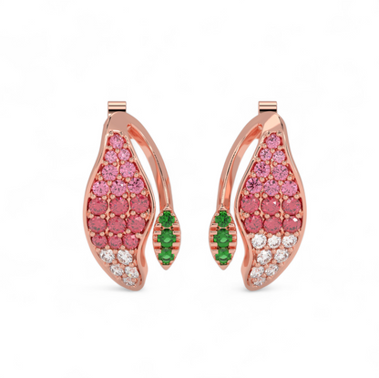 Pink Petal Gemstone Earrings
