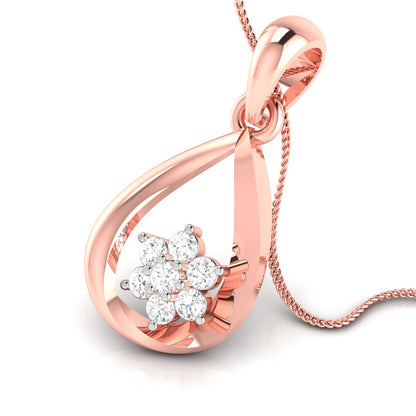 Teardrop Blossom Swirl Pendant