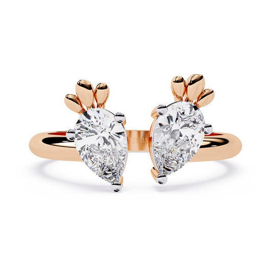 Twin Pear Open Ring