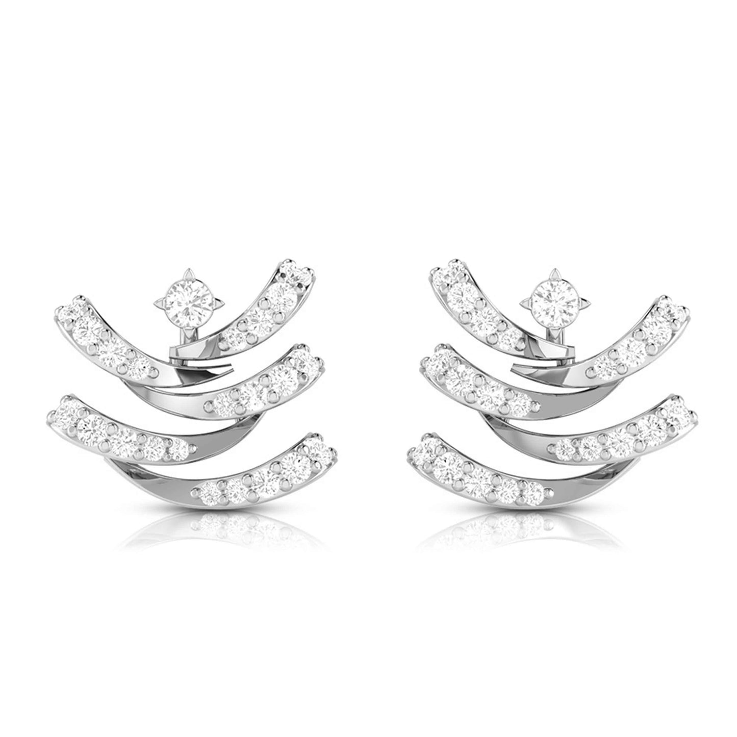 Layered Chevron Diamond Earrings
