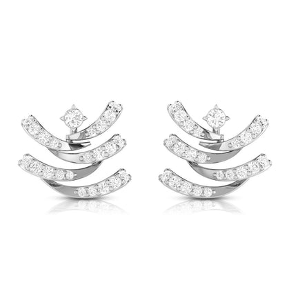 Layered Chevron Diamond Earrings
