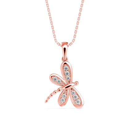 Rose Dragonfly Diamond Pendant - Origine Diamonds lab-grown diamond jewellery