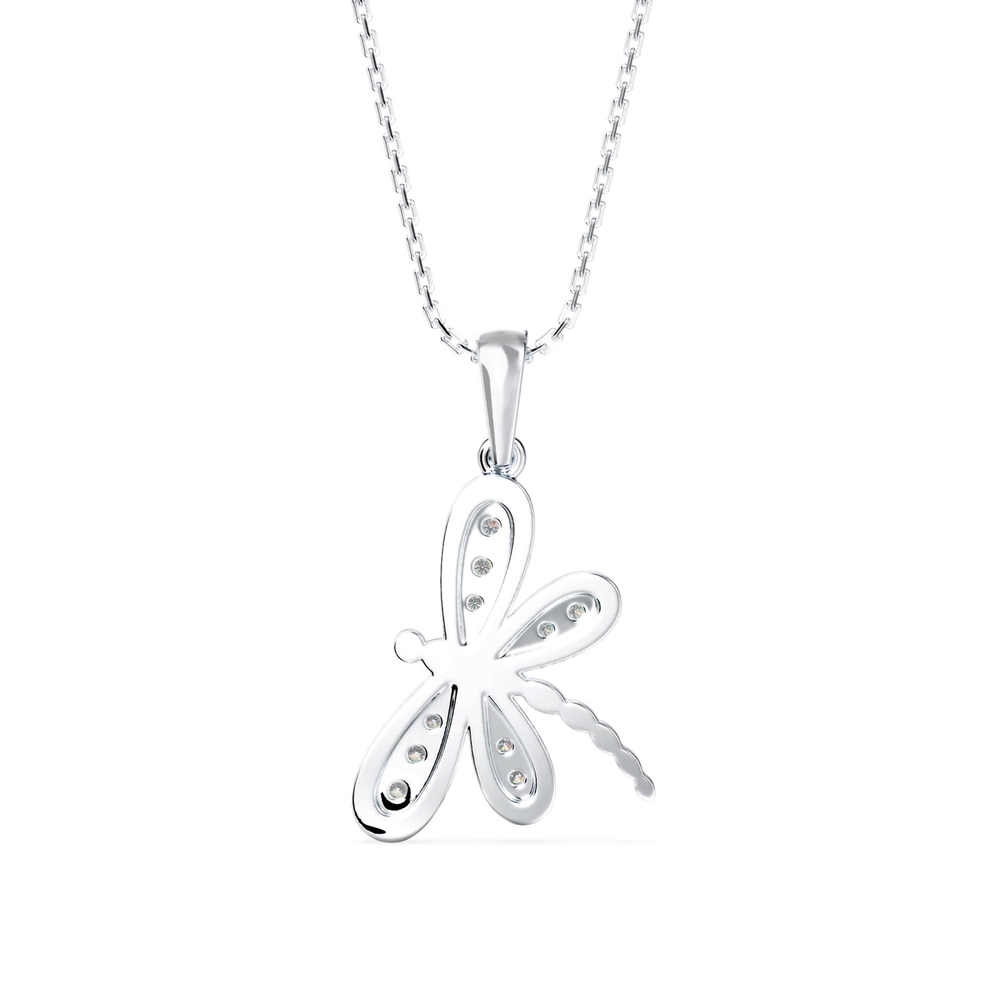 Rose Dragonfly Diamond Pendant