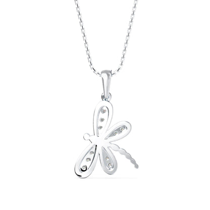 Rose Dragonfly Diamond Pendant