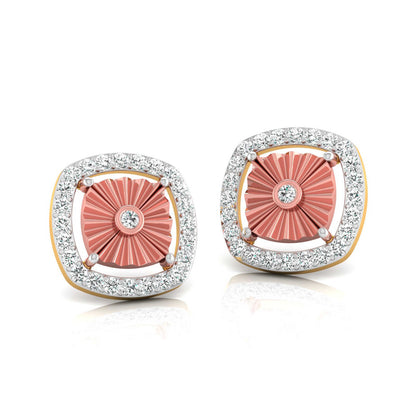 Fluted Cushion Halo Studs