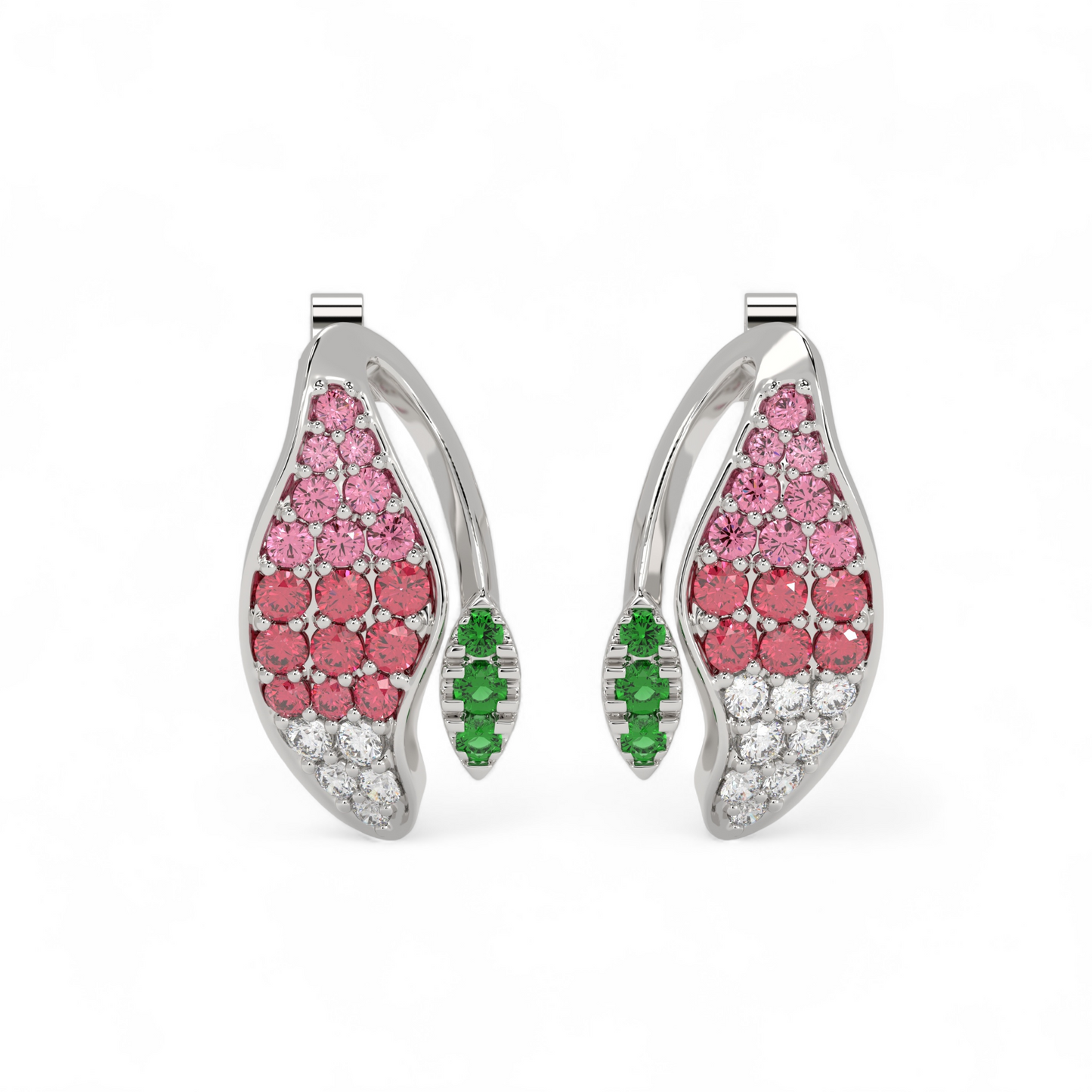 Pink Petal Gemstone Earrings