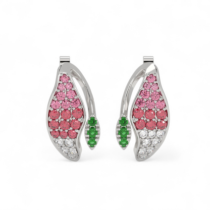 Pink Petal Gemstone Earrings