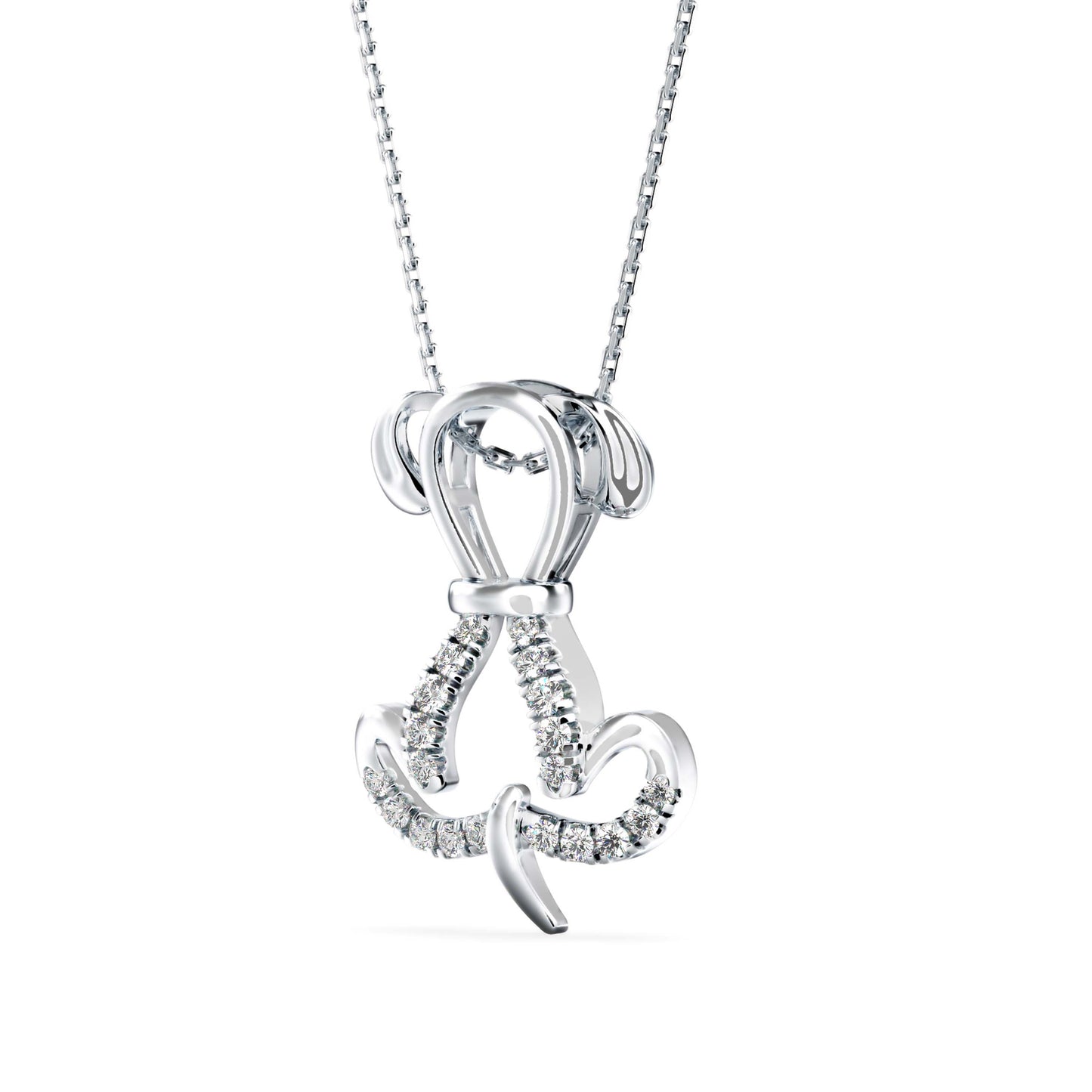 Swirl Ribbon Bow Pendant