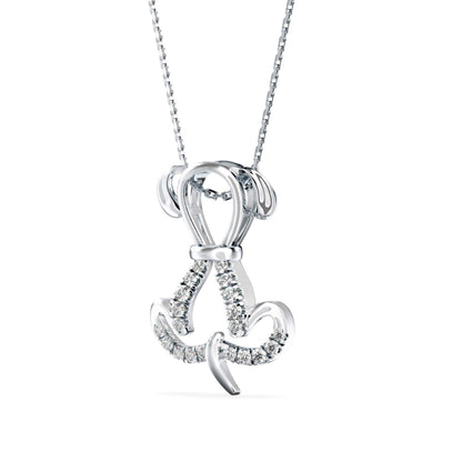 Swirl Ribbon Bow Pendant