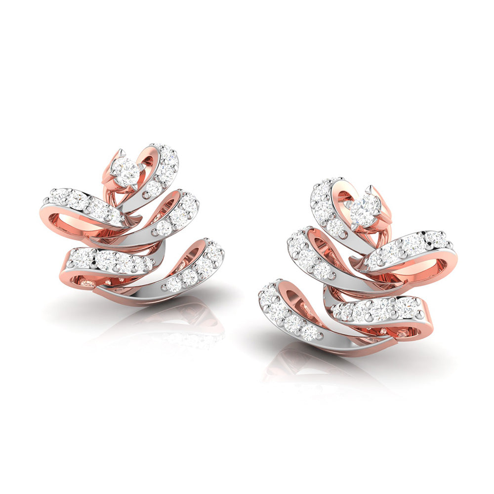 Layered Chevron Diamond Earrings