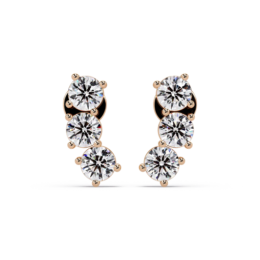 Blossoming Crown Stone Earrings - Origine Diamonds lab-grown diamond jewellery
