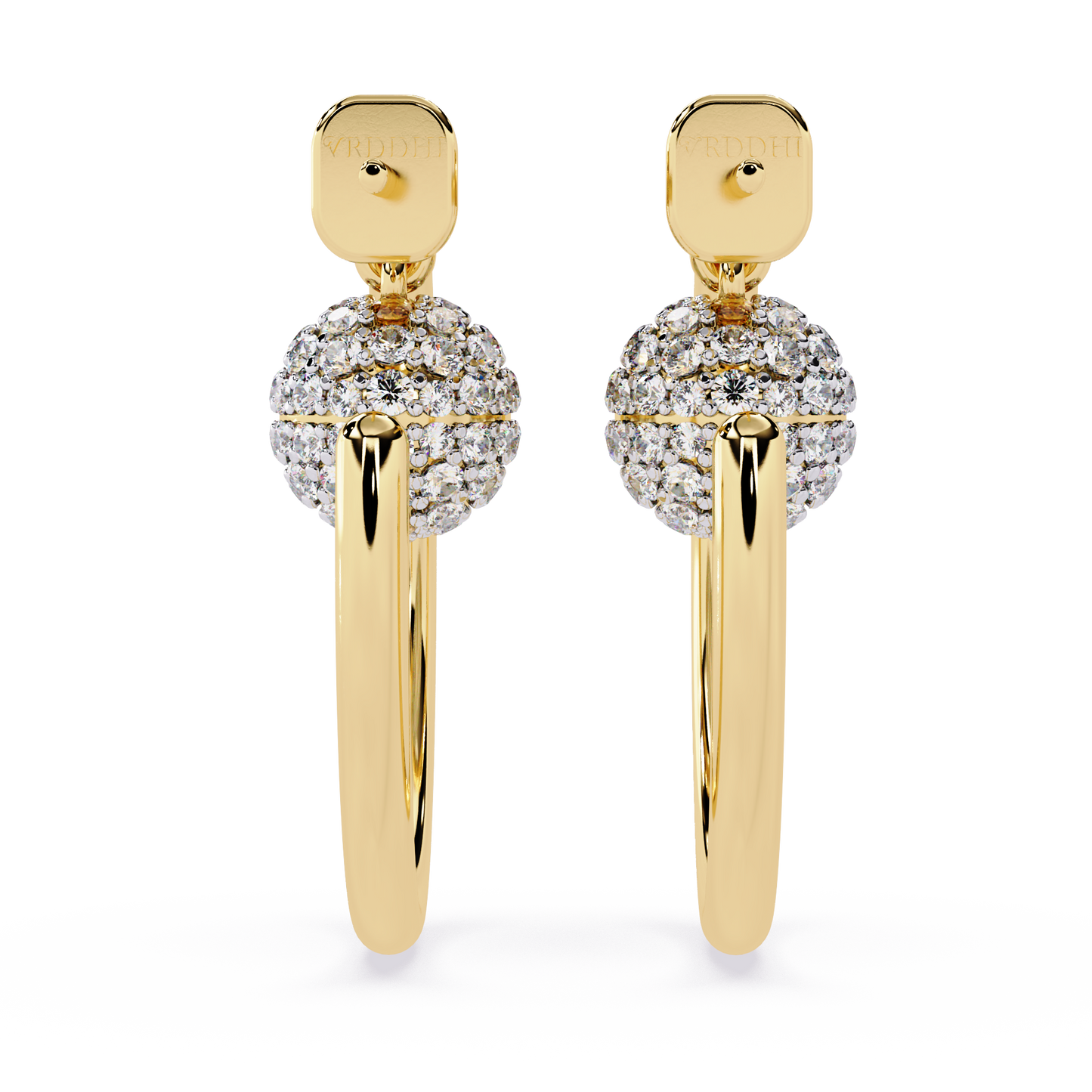Pavé Sphere Hoop Earrings