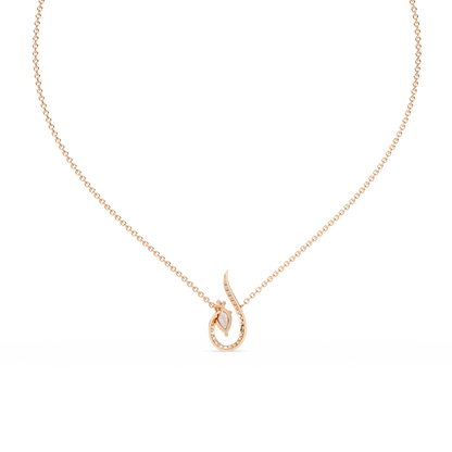 Swirl Charm Diamond Necklace