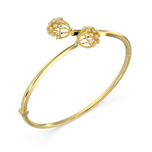 Twin Blossom Diamond Bangle