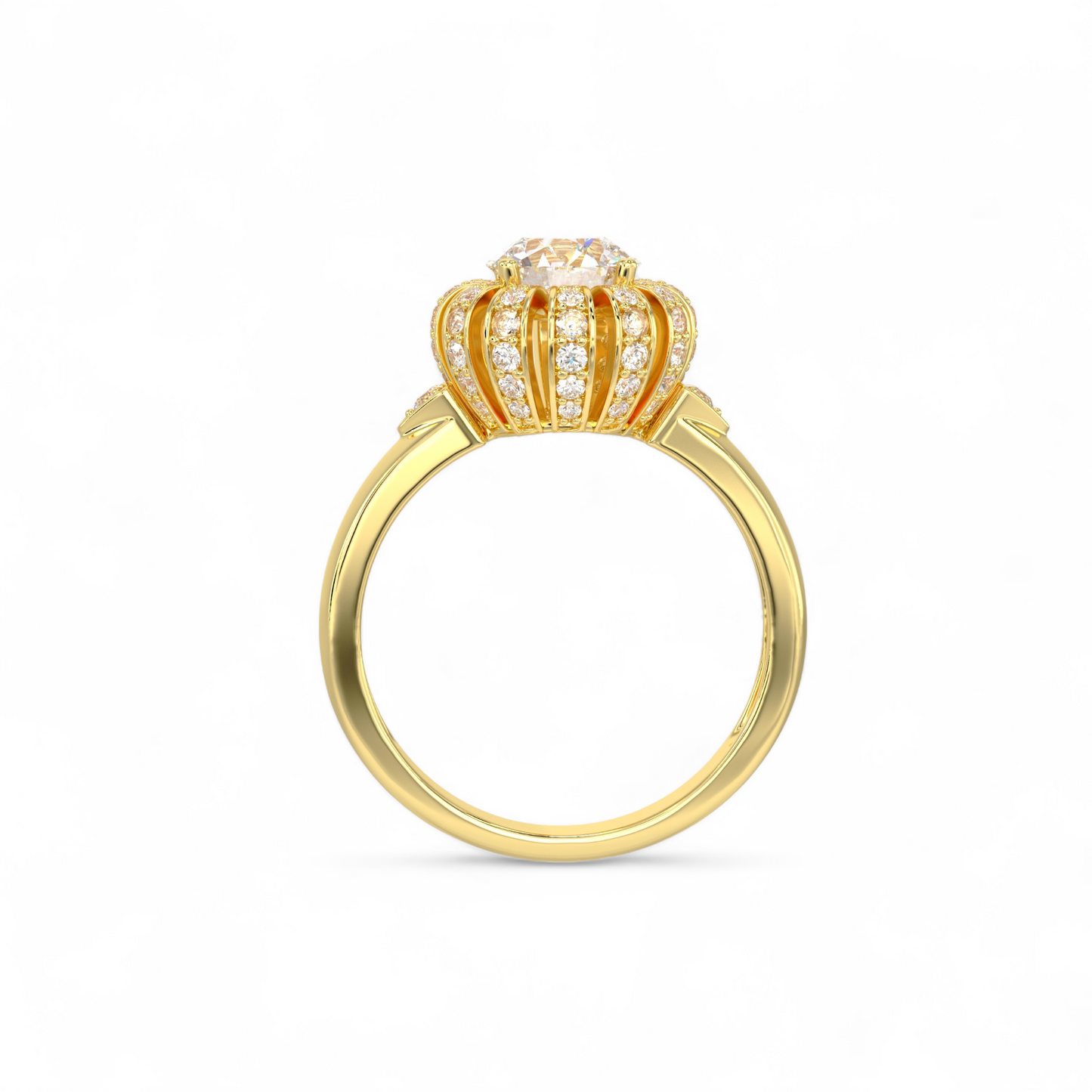 Sunburst Halo Diamond Ring