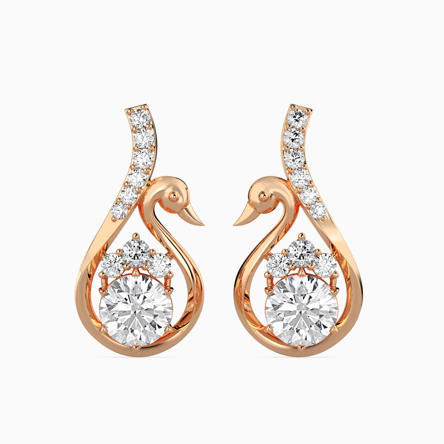 Swan Pear Drop Earrings