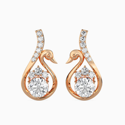 Swan Pear Drop Earrings