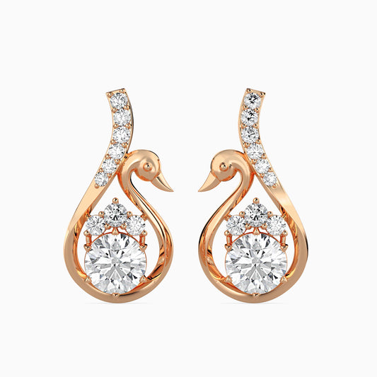 Swan Pear Drop Earrings