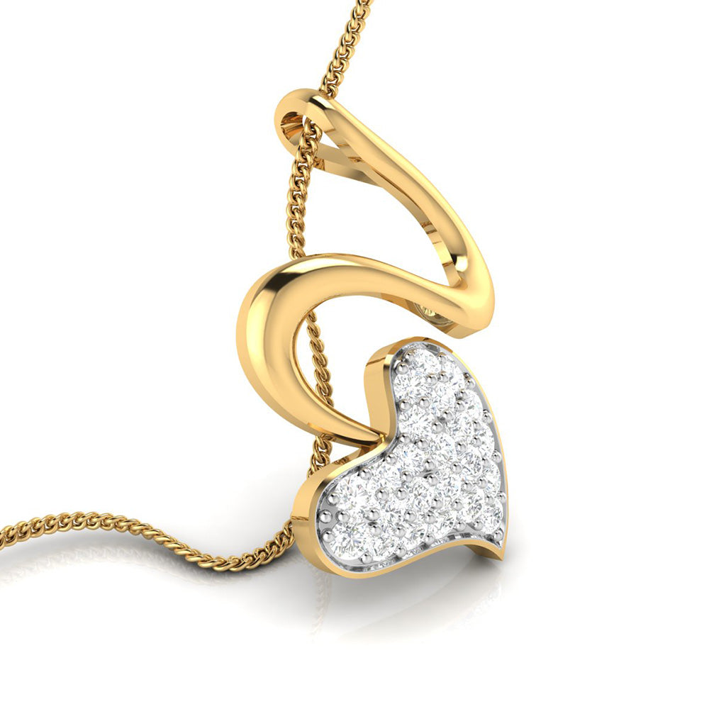 Ribbon Wrapped Heart Pendant