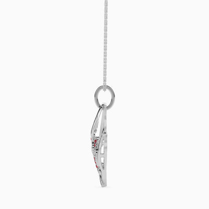 Floral Heart Ruby Pendant