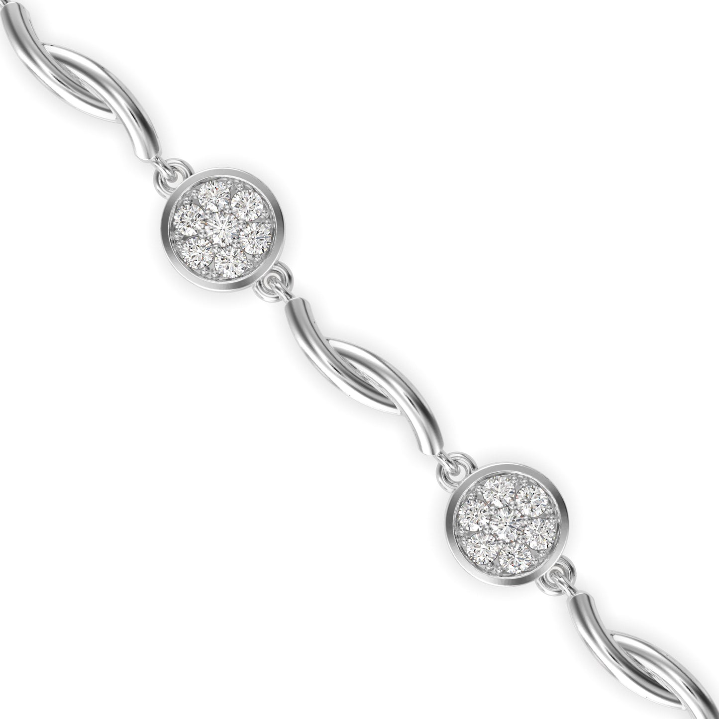 Swirl Station Diamond Bracelet