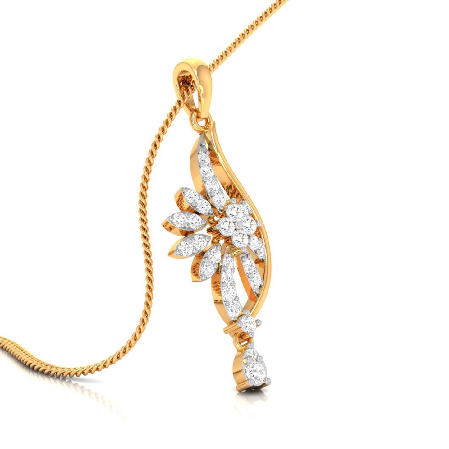 Floral Swirl Drop Pendant