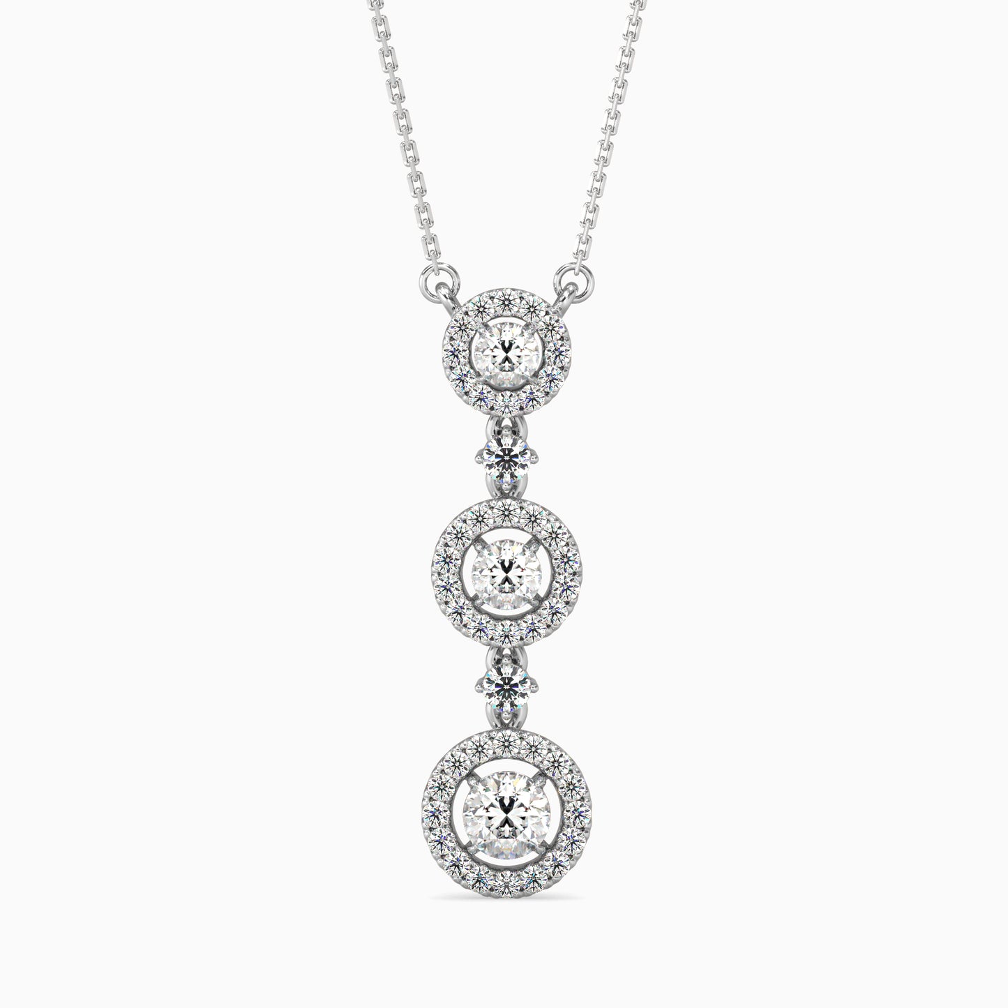 Triple Halo Drop Pendant