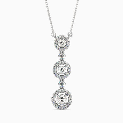 Triple Halo Drop Pendant