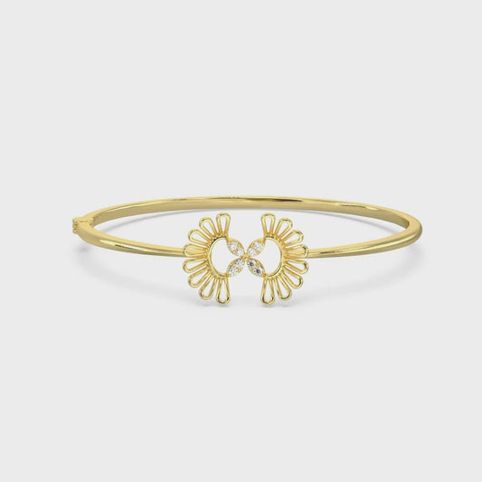 Ribbon Bow Diamond Bangle