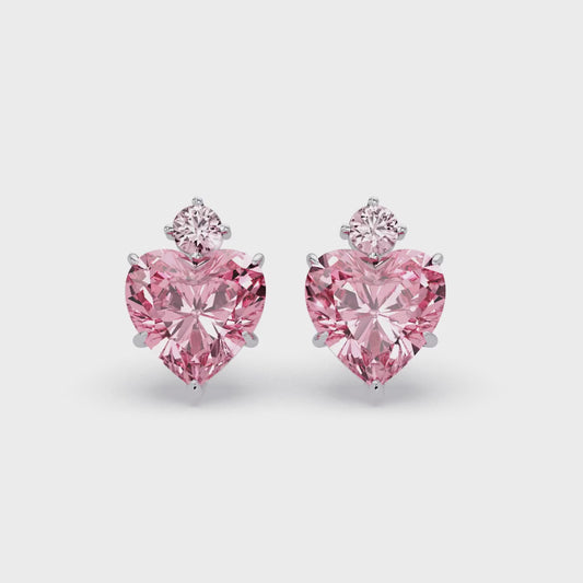 Pink Heart Accent Earrings