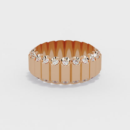 Ribbed Brilliance Eternity Band