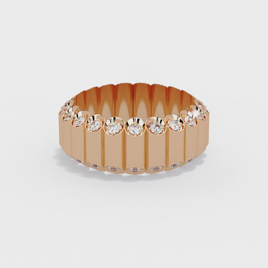 Ribbed Brilliance Eternity Band