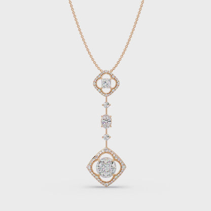 Quatrefoil Cushion Cascade Chain Pendant
