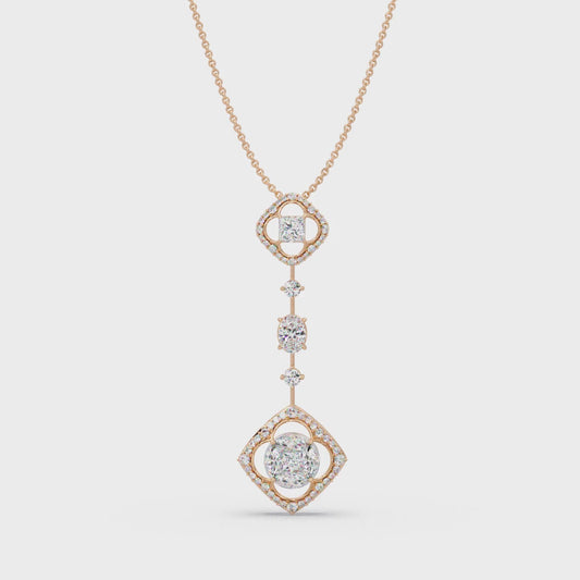 Quatrefoil Cushion Cascade Chain Pendant