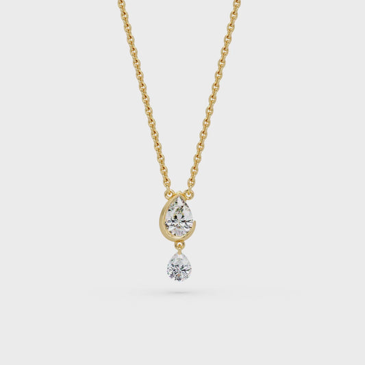 Cascading Tear Duet Chain Pendant