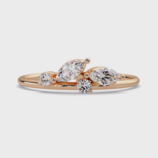 Marquise Spray Diamond Ring