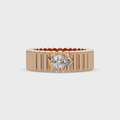Fluted Pear Diamond Band