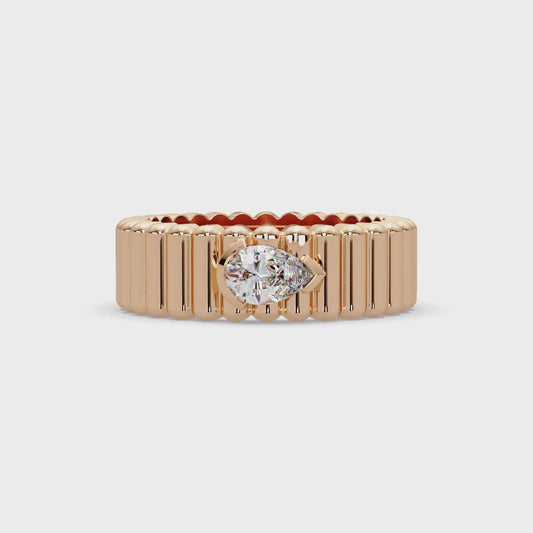 Fluted Pear Diamond Band