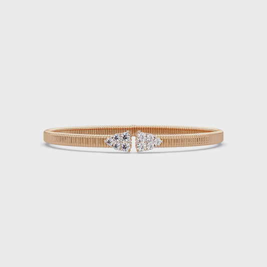 Ribbed Trio Tip Bangle