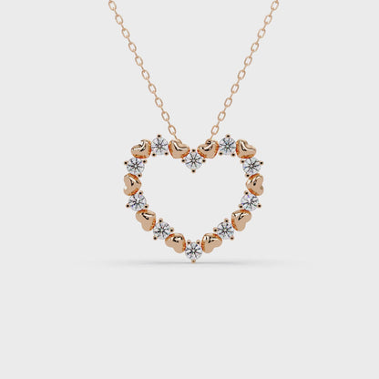 Heartbeat Diamond Outline Chain Pendant